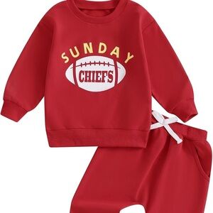 Red Sunday Chiefs Sweatshirt and Pants Set